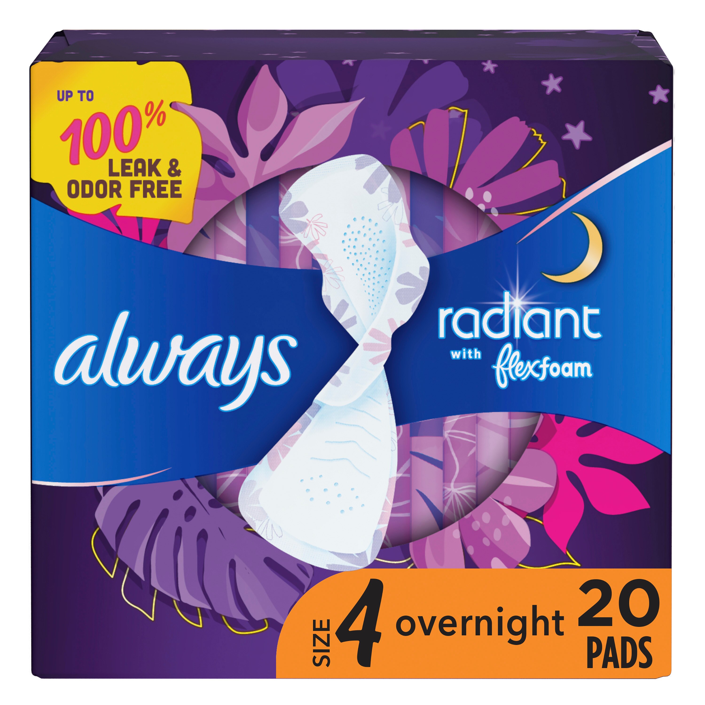 Customer Reviews: Always Radiant Size 4 Pads, Scented, Overnight