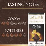 Lindt Excellence Intense Orange Dark Chocolate Candy Bar, With Almond Slivers, 3.5 oz, thumbnail image 4 of 7