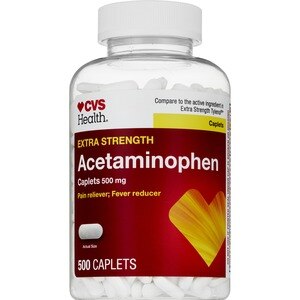 CVS Health Extra Strength Acetaminophen Pain Reliever & Fever Reducer 500 MG Caplets, 500 ct