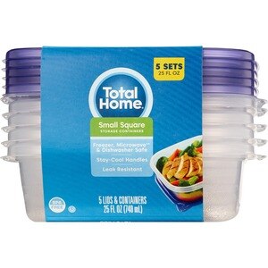 Total Home Food Storage Container 25 oz - 5 ct | CVS