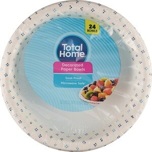Total Home Decorated Paper Bowls 20 oz | Disposable Tableware - 24 ct | CVS