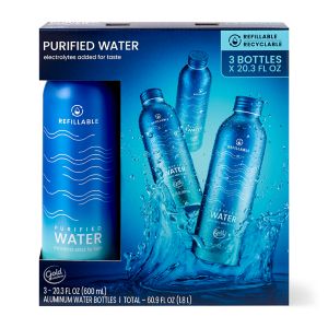 Gold Emblem Refillable Purified Water, 3 Pack 20.3 oz.
