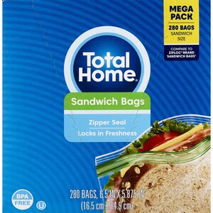 Total Home Sandwich Bags, 280CT