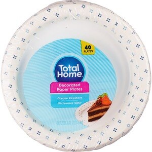 Total Home Decorated Paper Plates, 6.8 in, 40 ct | CVS