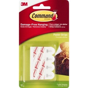 3M Command Adhesive Poster Strips - 12 pack