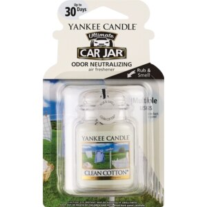 Yankee Candle Car Jar Ultimate Air Freshener, Clean Cotton, Pack
