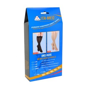 ITA-MED Open Toe Compression Knee High Socks, Black, Small - CVS