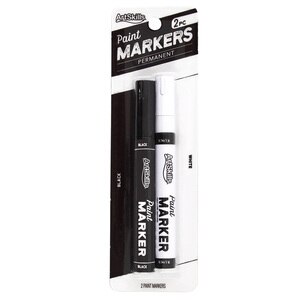 Artskills Permanent Paint Markers - Black/White 2 Pk