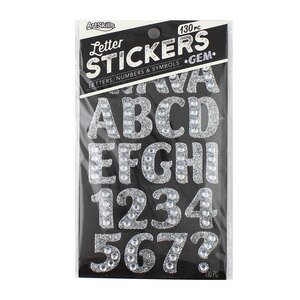 Artskills 1.25 in. Silver Gem Number and Letter Glitter Stickers, 130pc