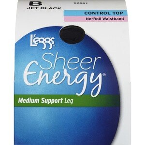 L'eggs Sheer Energy Medium Support Control Top Pantyhose, Jet