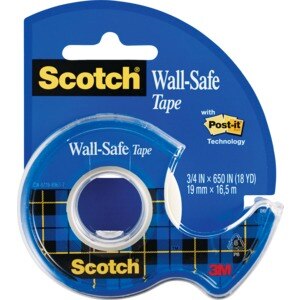 Scotch Wall-Safe Tape, 6 Rolls, Sticks Securely, Removes Cleanly,  Invisible, Designed for Displaying, Photo Safe, 3/4 in x 800 in (813S6)