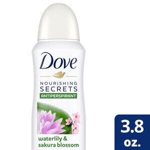 Dove Antiperspirant & Deodorant Dry Spray 48-Hour Nourishing Secrets  Calming Ritual, Waterlily & Sakura Blossom, 3.8 OZ Ingredients - CVS  Pharmacy