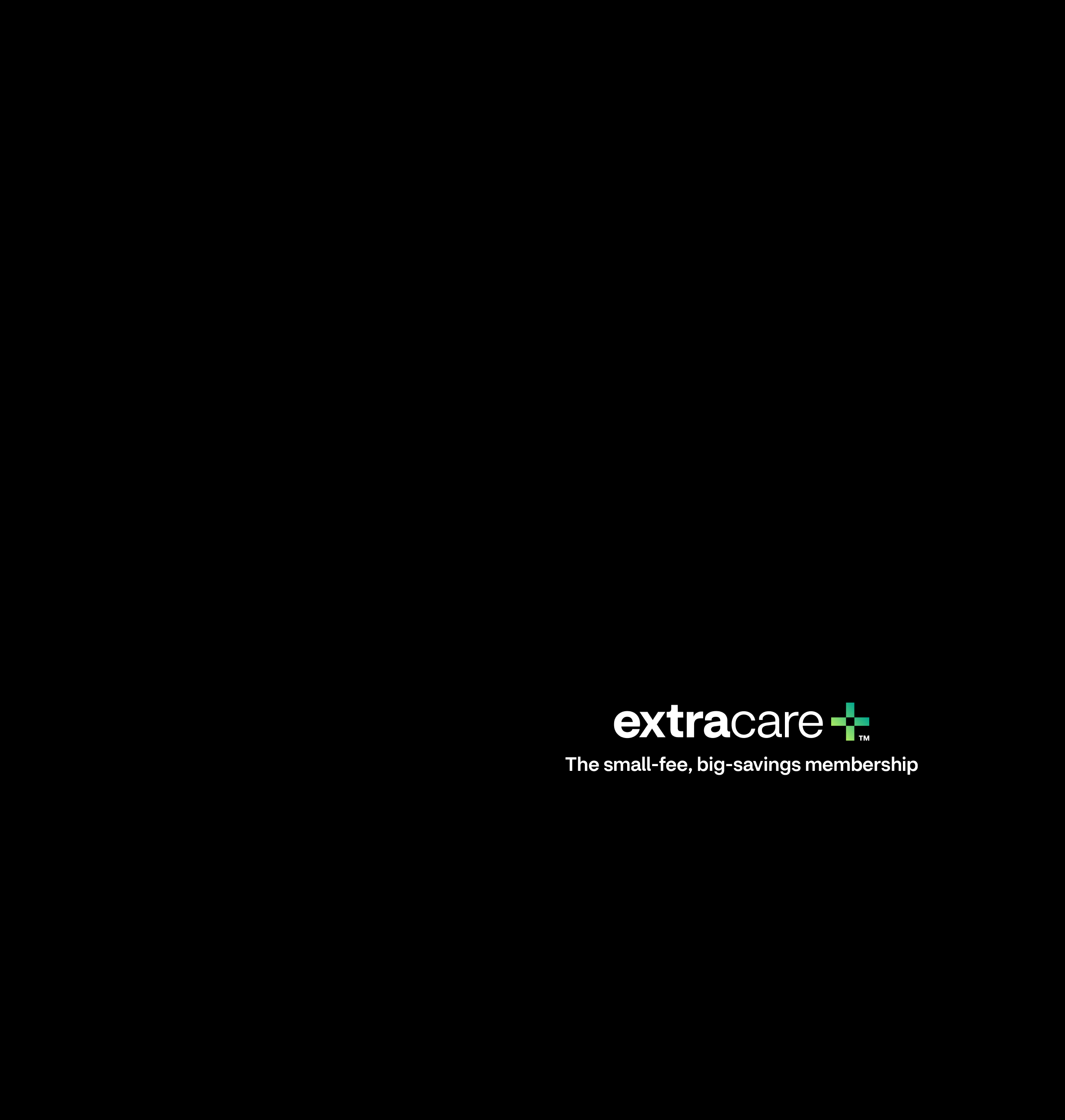 The Extracare Plus logo. The small-fee, big-savings membership.