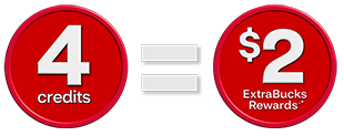 Members who are opted in to the ExtraCare rewards at the pharmacy benefit receive dollar 2 Extra Bucks Rewards for every 4 credits they earn