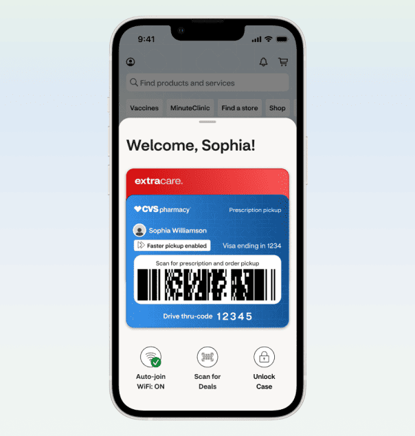 The barcode screen on the CVS health app.